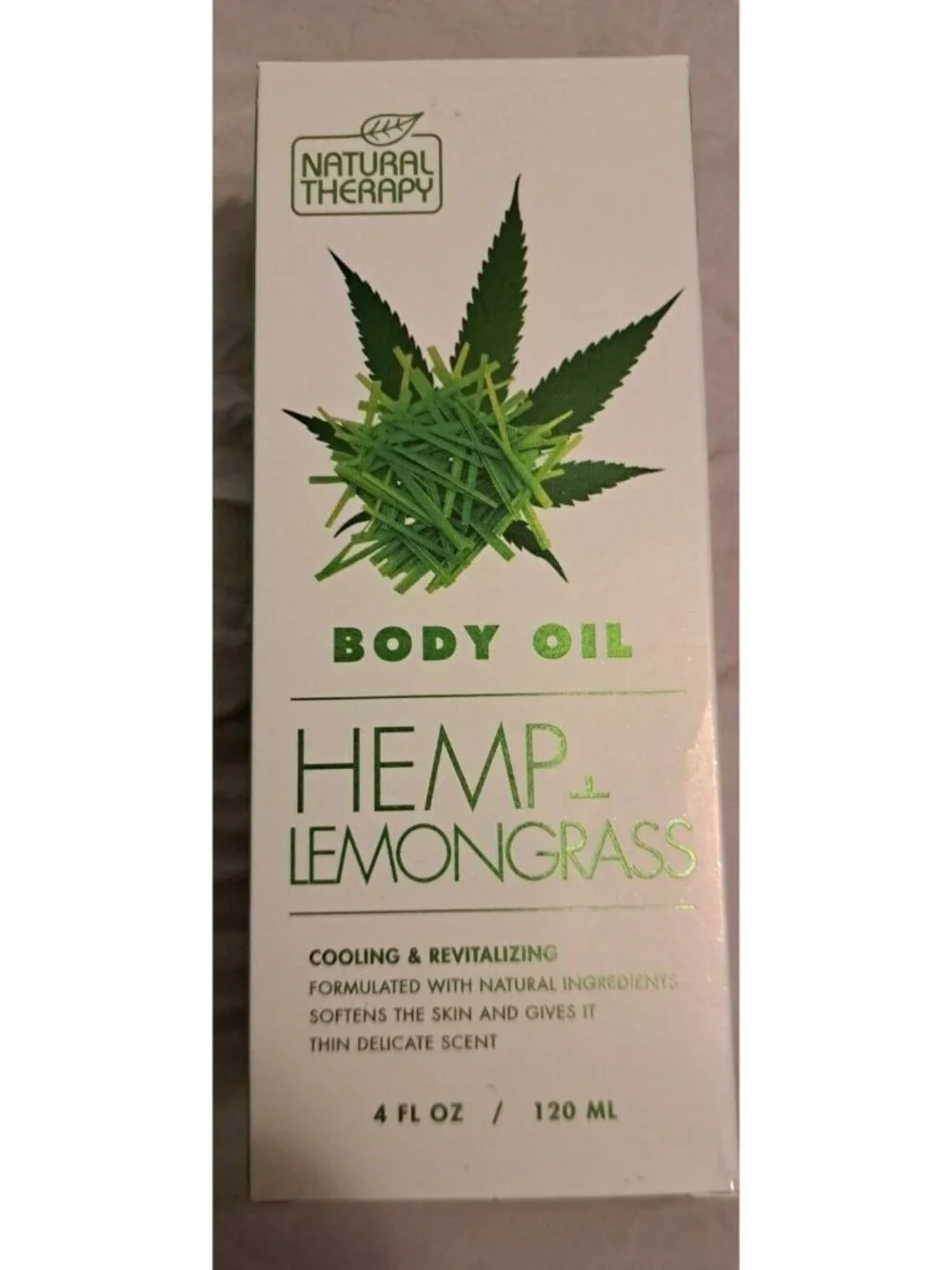 Natural Therapy 4 Oz Hemp & Lemongrass Cooling‎ & Revitalizing Body Oil